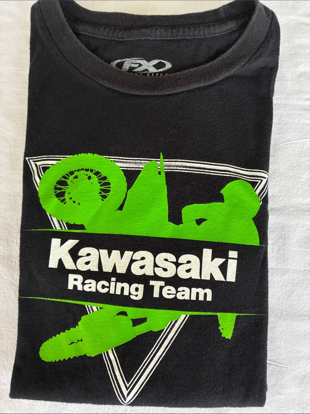 Kawasaki Kids Racing Team Graphic Tee - Black & Neon Green